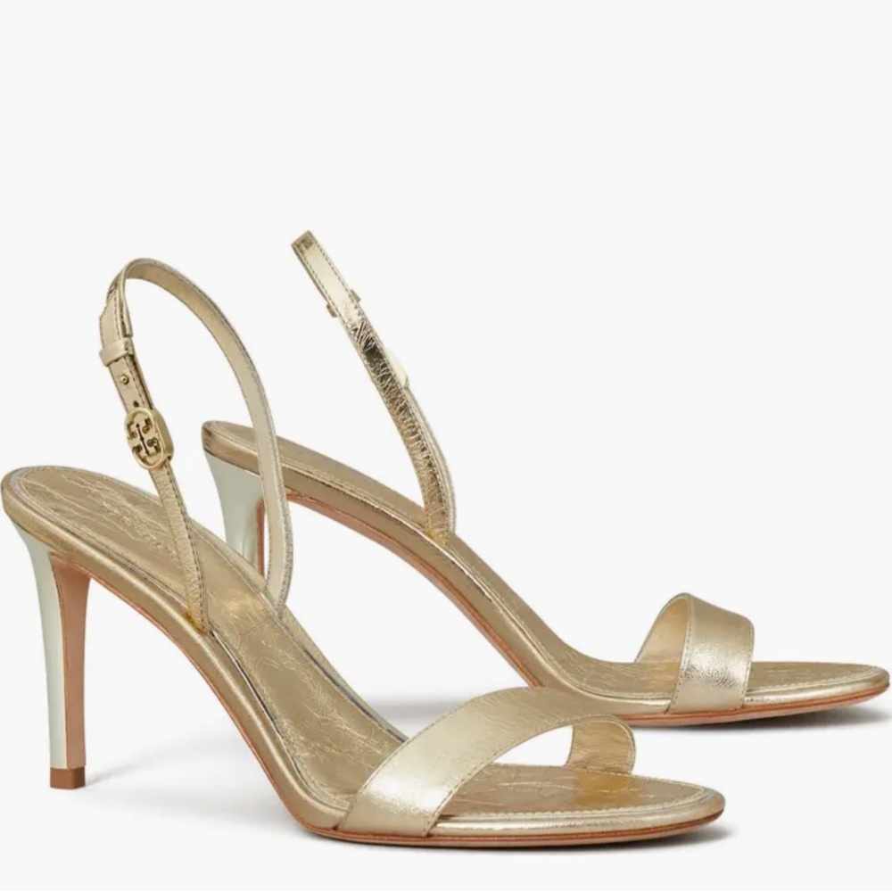 Tory Burch Metallic Gold Slingback Heels